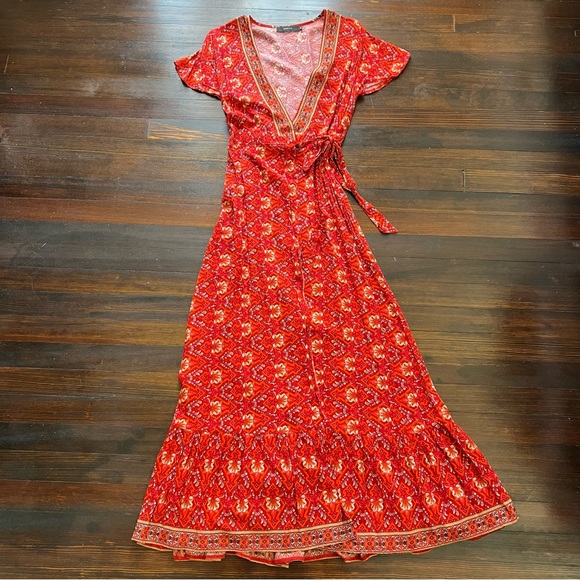 Zesica Bohemian Floral Wrap Maxi  Dress - Picture 2 of 7